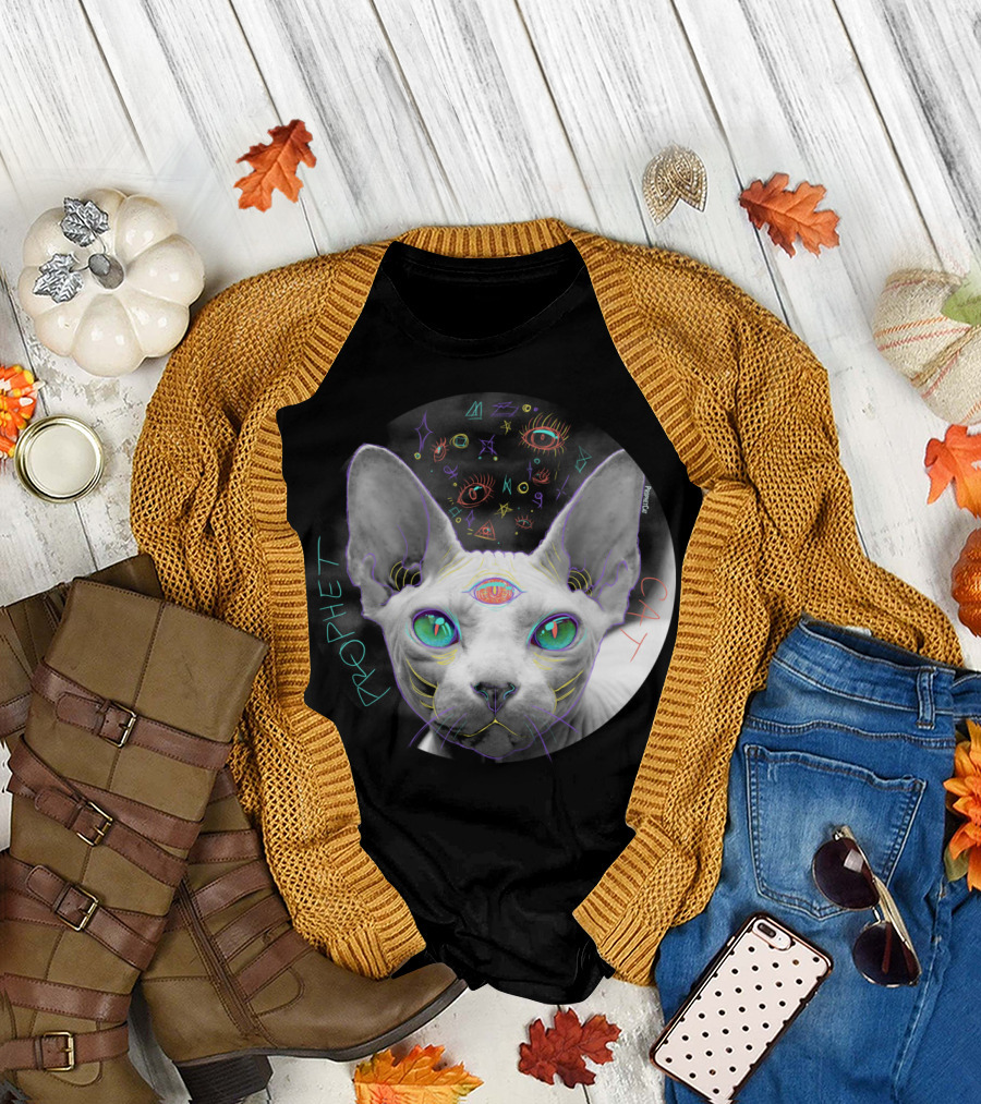 Prophet Cat Psychedelic Vision Symbolism T-Shirt