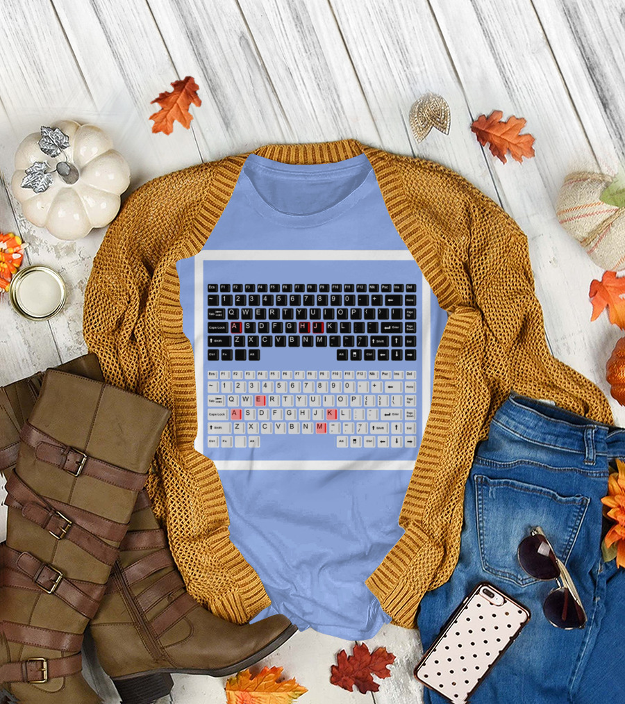 KEYBOARD JAHMEKA RED HIGHLIGHTED LETTERS A S D F H J K L M T-Shirt