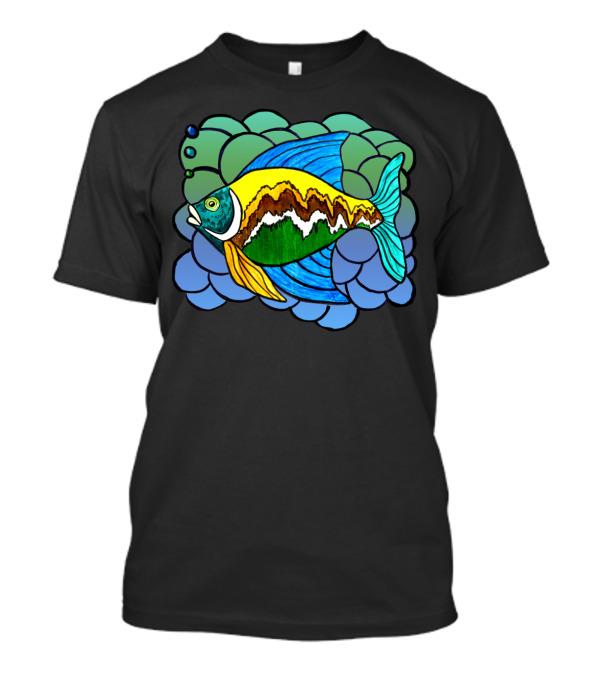Big Fish Colorful Abstract Ocean T-Shirt