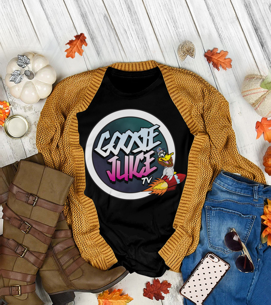 GOOSIE JUICE TV Cartoon Duck Rocket Burst T-Shirt