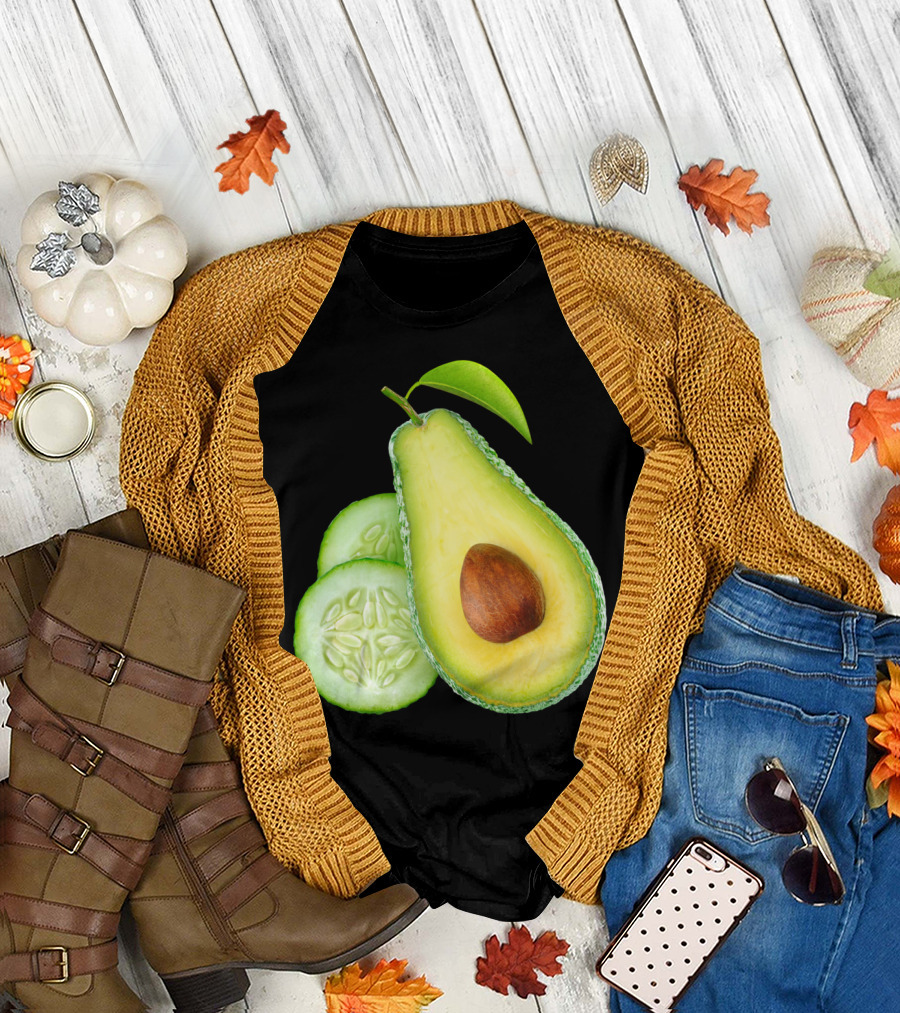 Avocado And Cucumber Slice Fusion Concepts T-Shirt