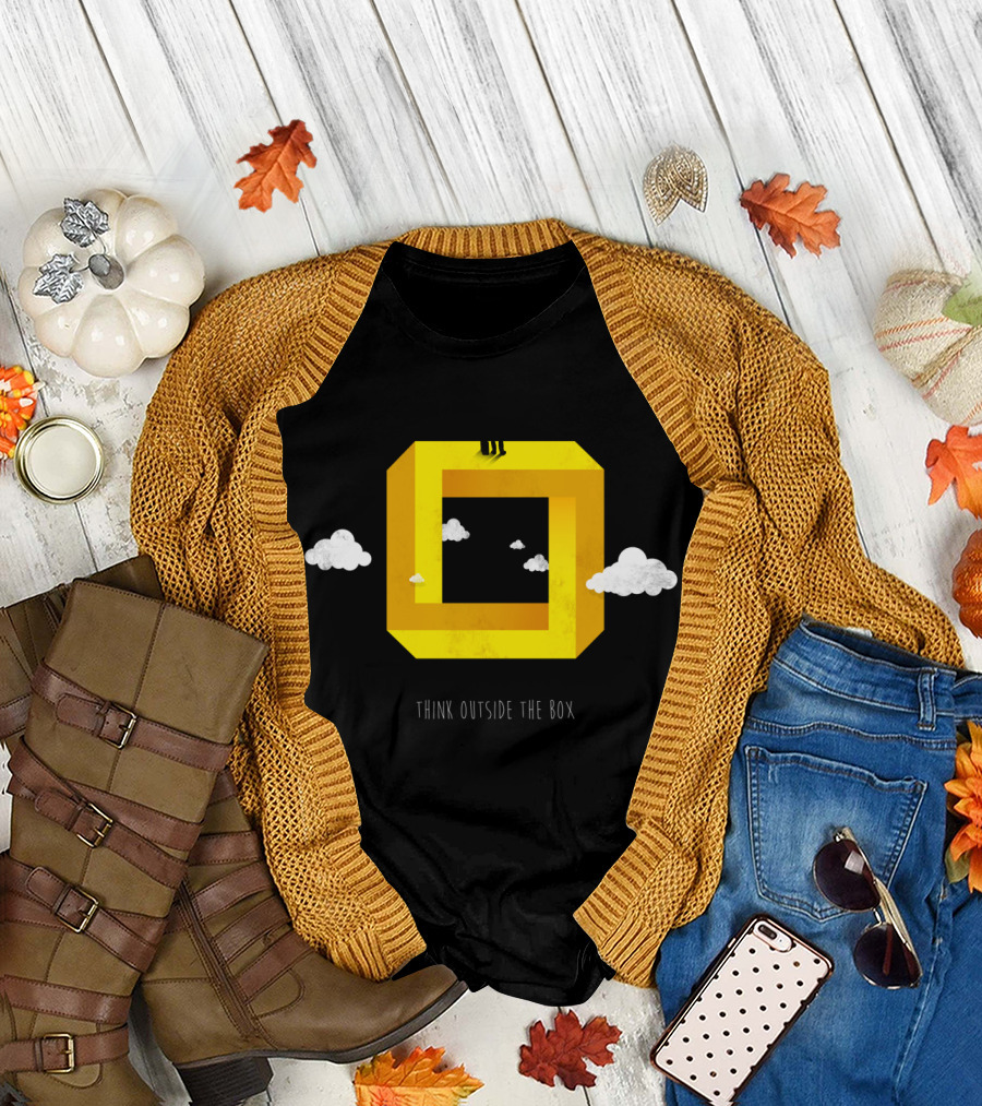 Think Outside The Box Impossible Perspective Clouds T-Shirt