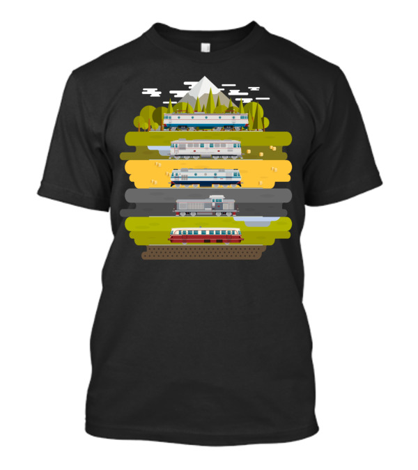 Eastern European Trains Scenic Landscape Journey T-Shirt