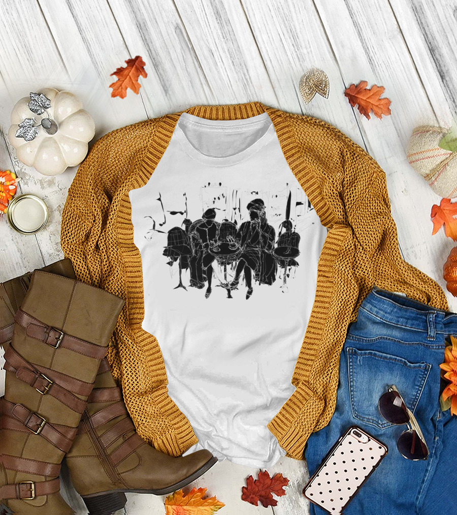 Parisian Cafe Sketch Coffee Experience T-Shirt