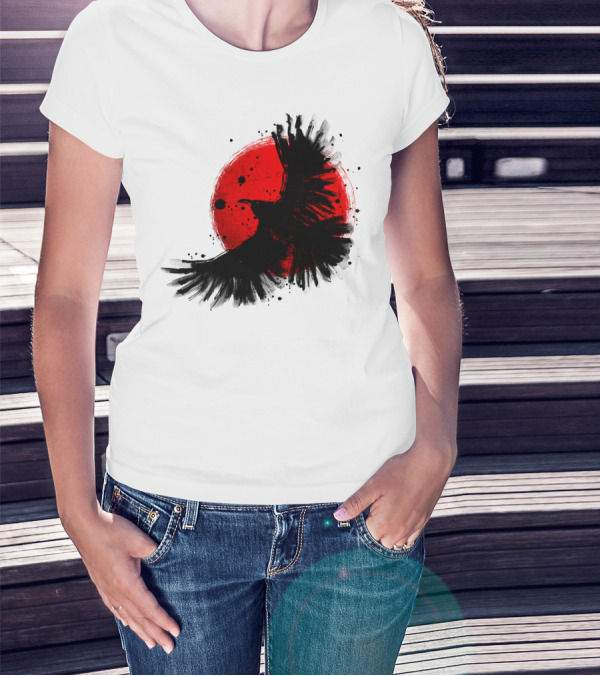 Dark Crow Red Moon T-Shirt