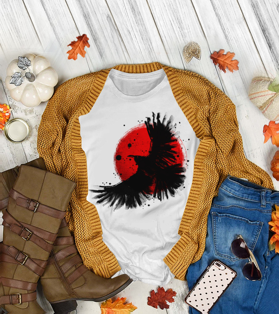 Dark Crow Red Moon T-Shirt
