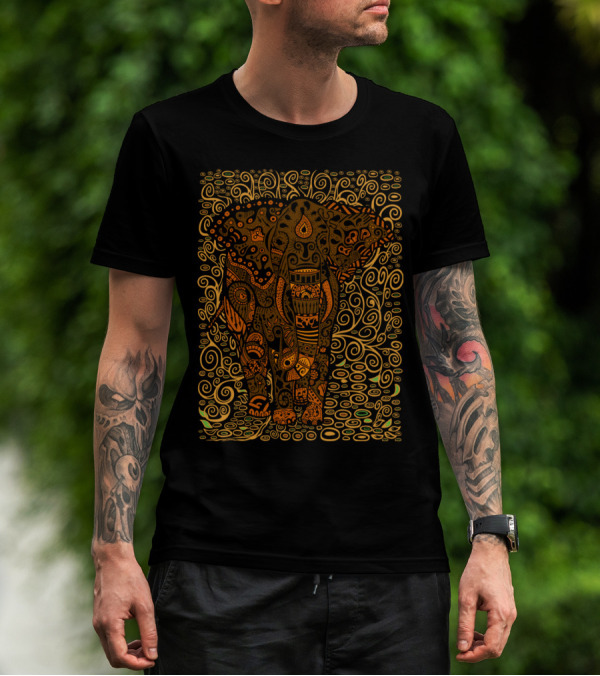 Aztec Elephant Floral Swirls T-Shirt