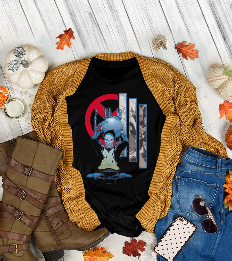 Professor X Panels Cerebro and X-Men Elements T-Shirt