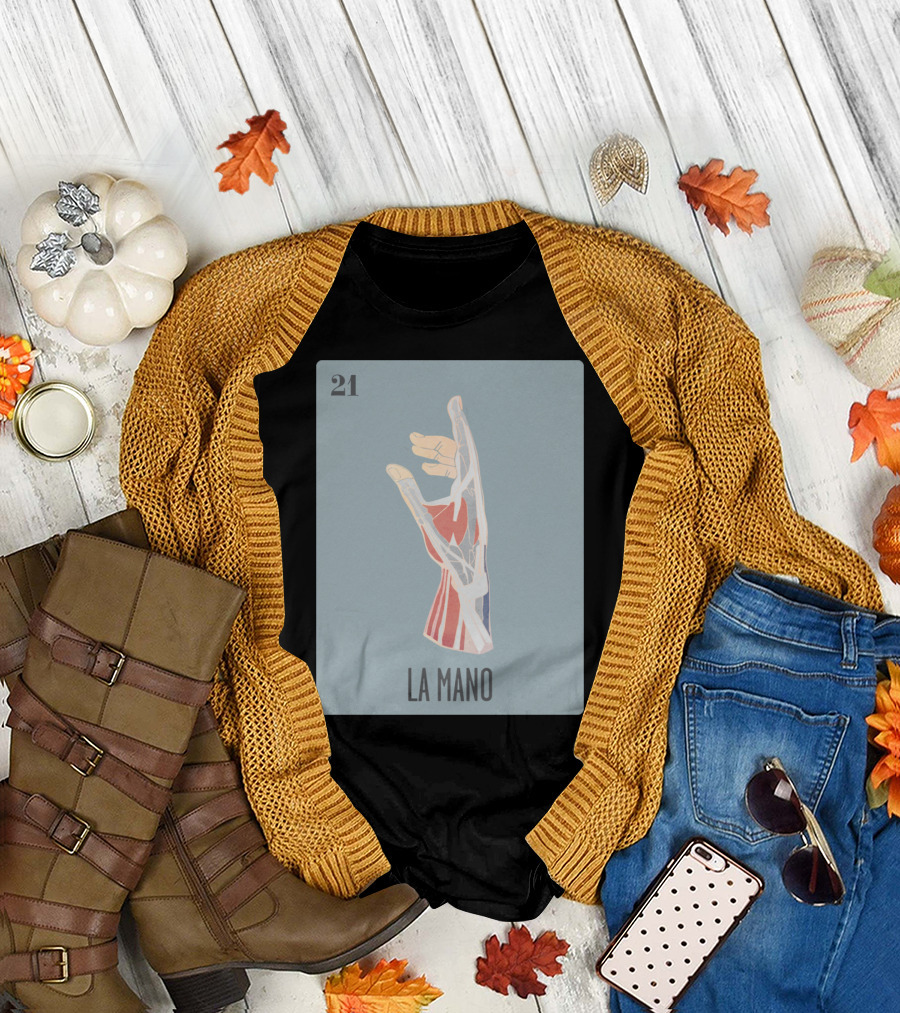 21 La Mano Playing Card Anatomy T-Shirt