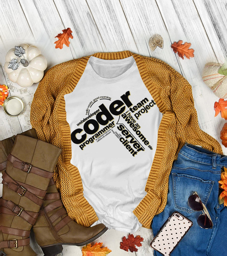Coder Programmer Server Client Awesome Life Project Team Web Developer T-Shirt