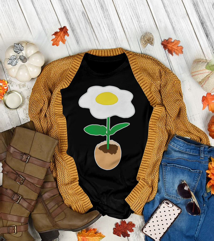 Egg Plant Flower Growing from Egg Shell T-Shirt