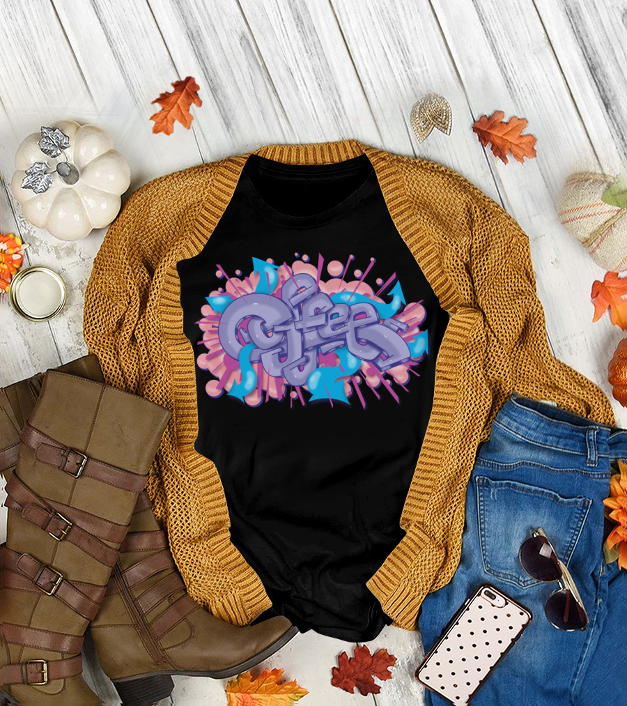Coffee Yo Vibrant Graffiti T-Shirt