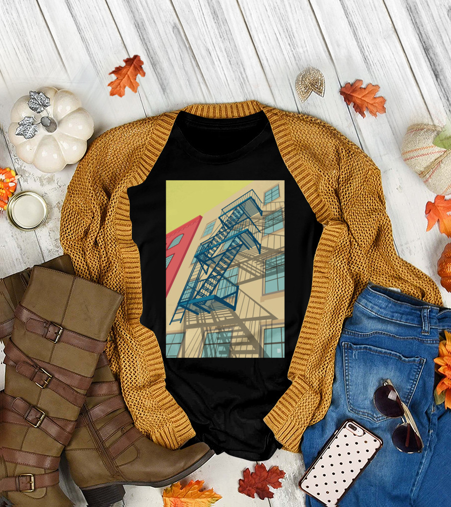 Greenwich Village New York City Fire Escape Urban Architecture T-Shirt
