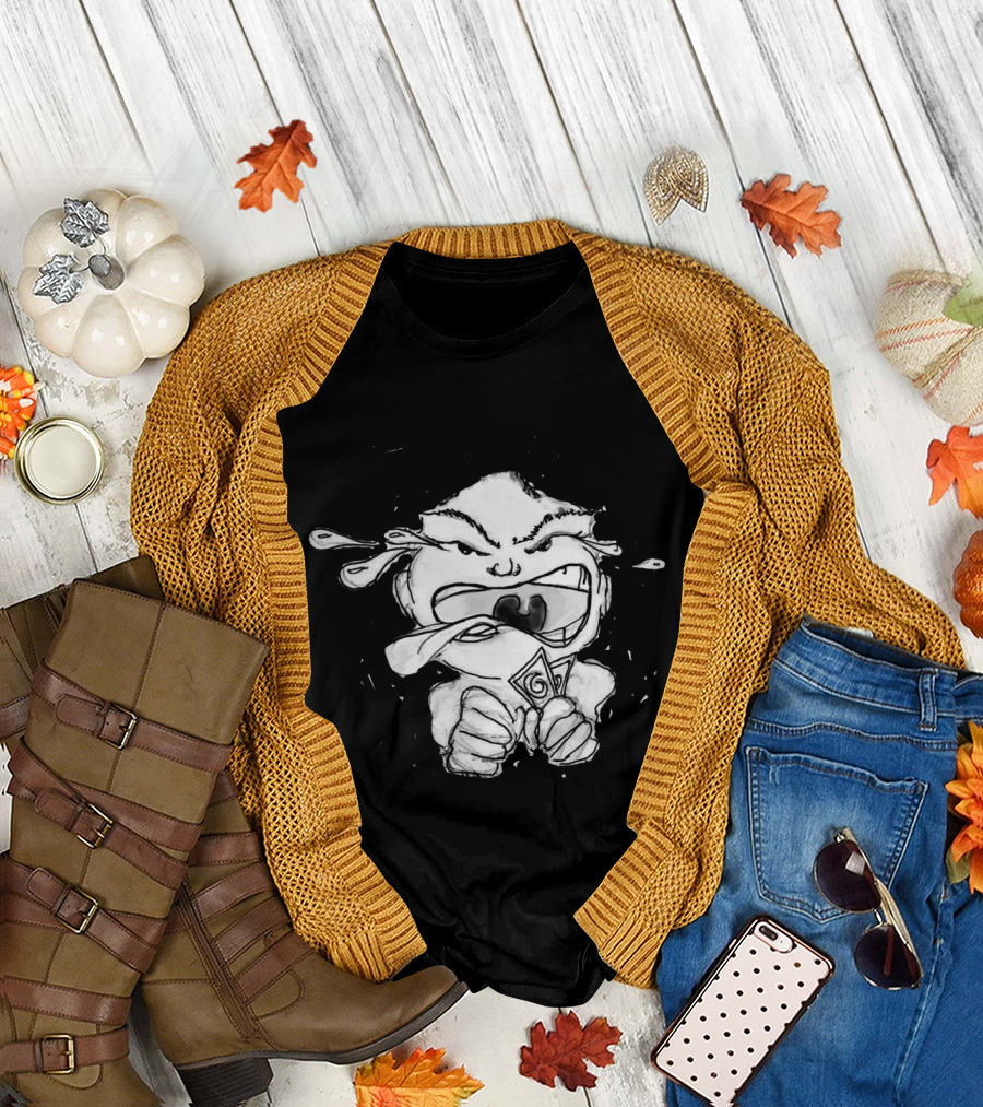 BabyCrushRage BW Mascot Angry Cartoon Expression T-Shirt