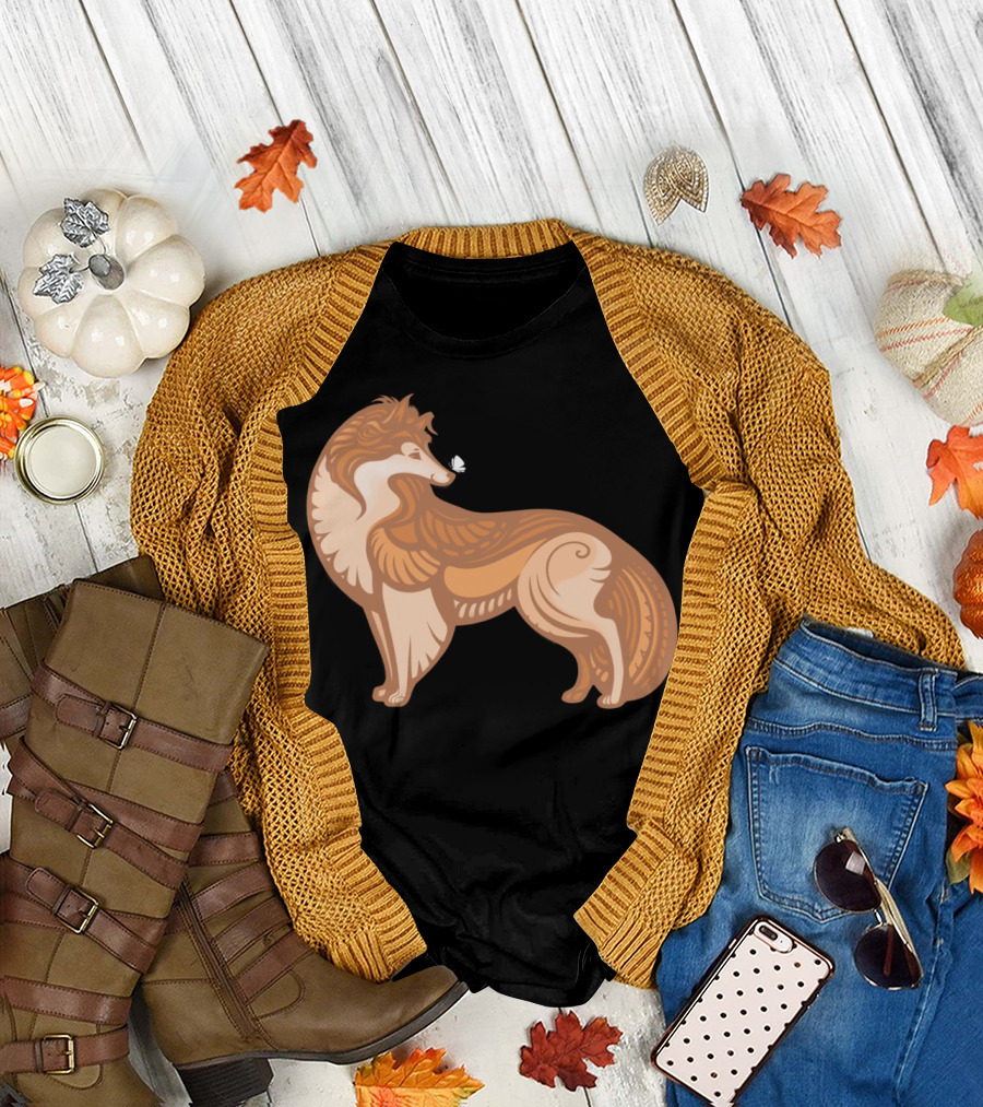 Collie And Butterfly Companions Stylize T-Shirt