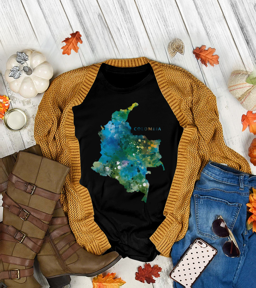 Colombia Map Watercolor T-Shirt