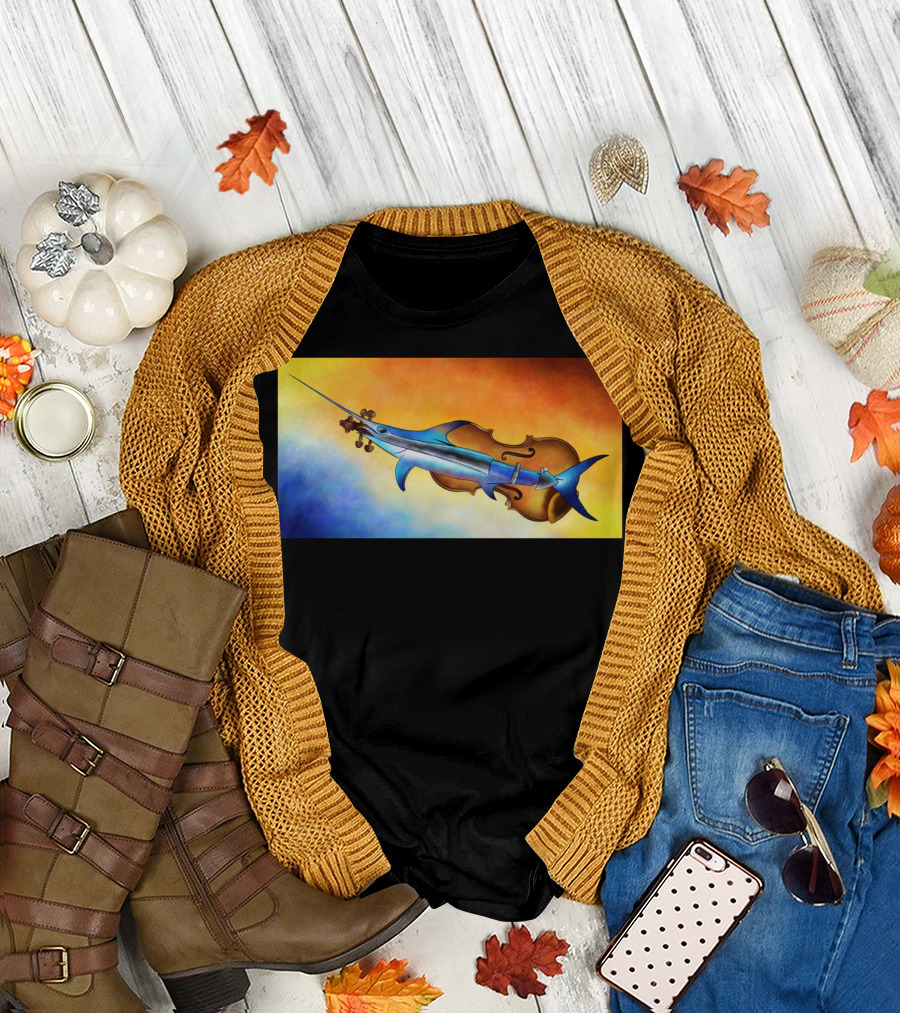 Fisholin Instrumental Fusion Fish Violin T-Shirt