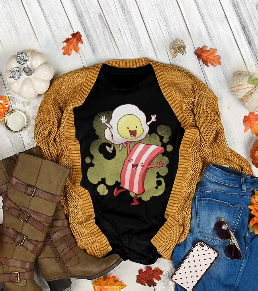Bacon Lift Breakfast Happiness with Joyful Egg and Bacon Duo T-Shirt