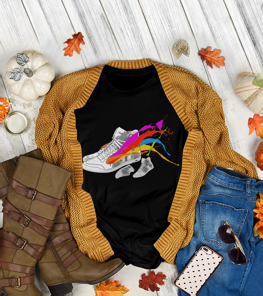 Miles Junk Sports Spurs Motion Control Colored Shoe Runners T-Shirt
