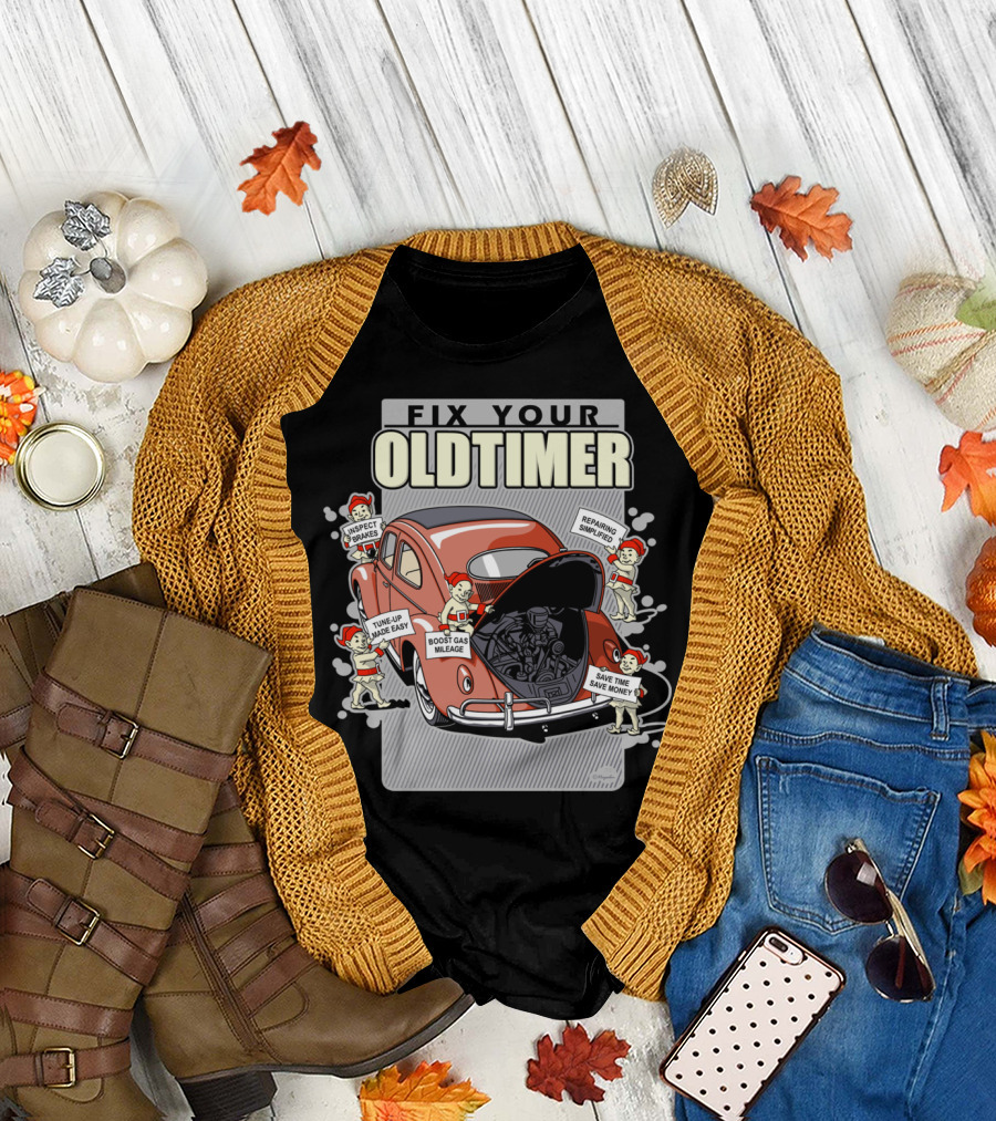 Fix Your Oldtimer Inspect Brakes Tune-Up Made Easy Boost Gas Mileage Repairing Simplified Save Time Save Money T-Shirt