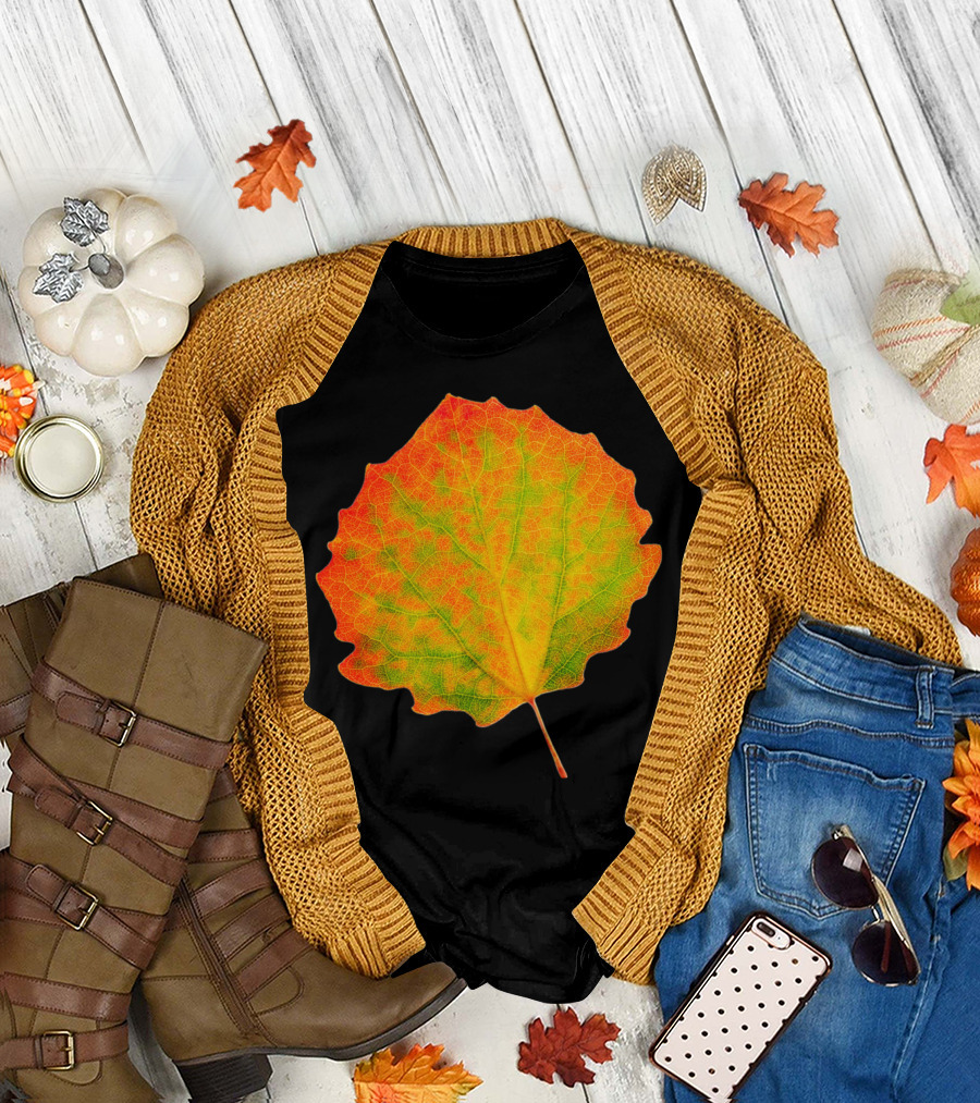 Colorful Aspen Leaf Autumn Vibes T-Shirt
