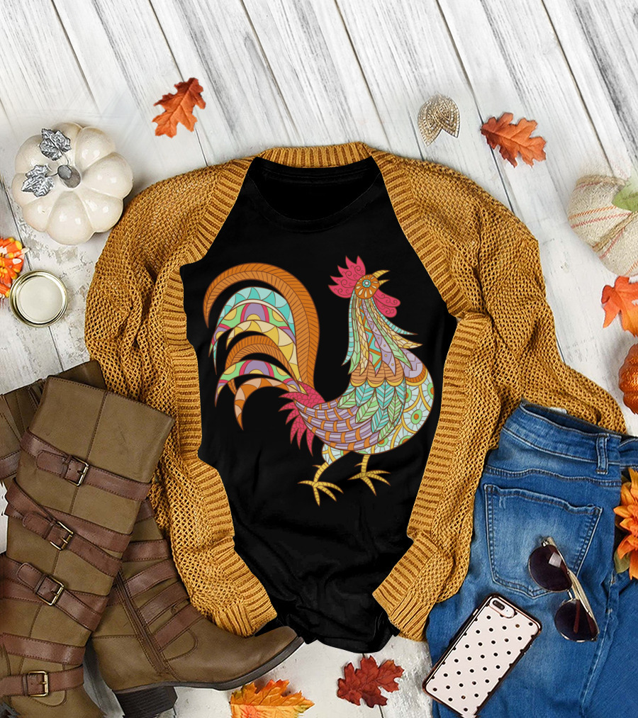 Colorful Chicken Rooster T-Shirt