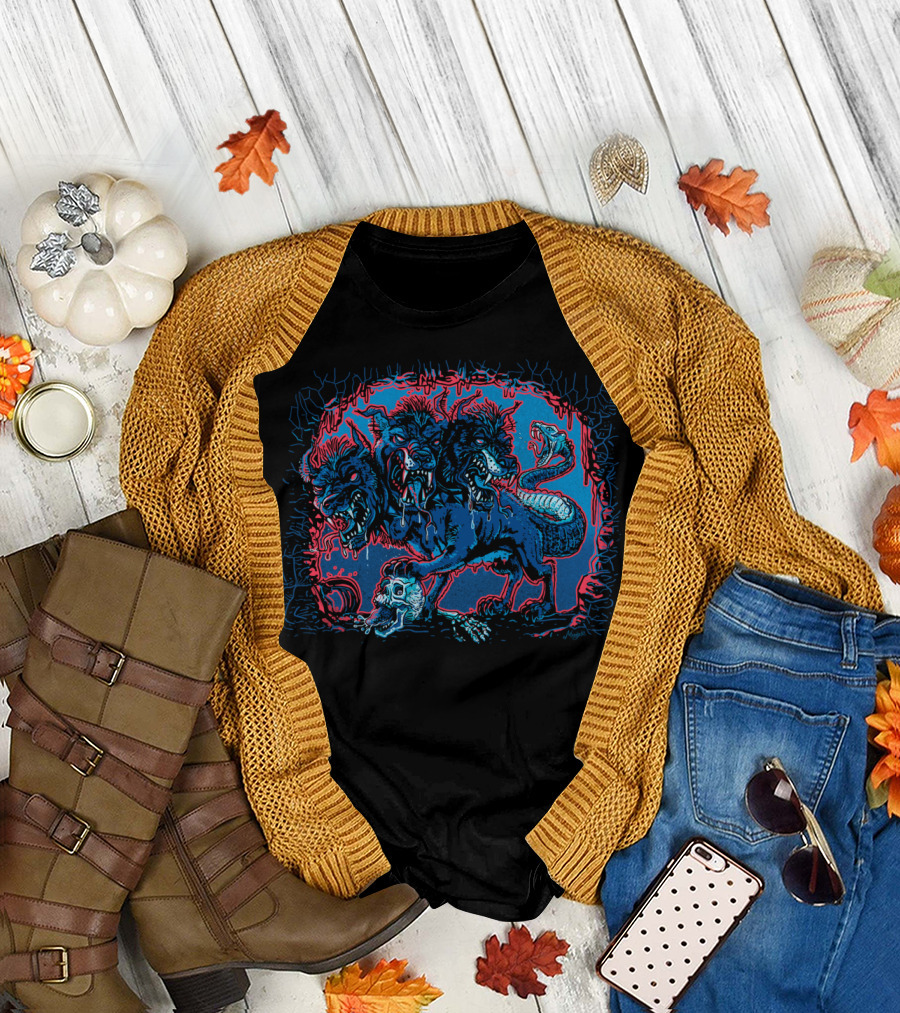 Cerberus Hades Three Headed Mythical Beast Underworld Guardian T-Shirt
