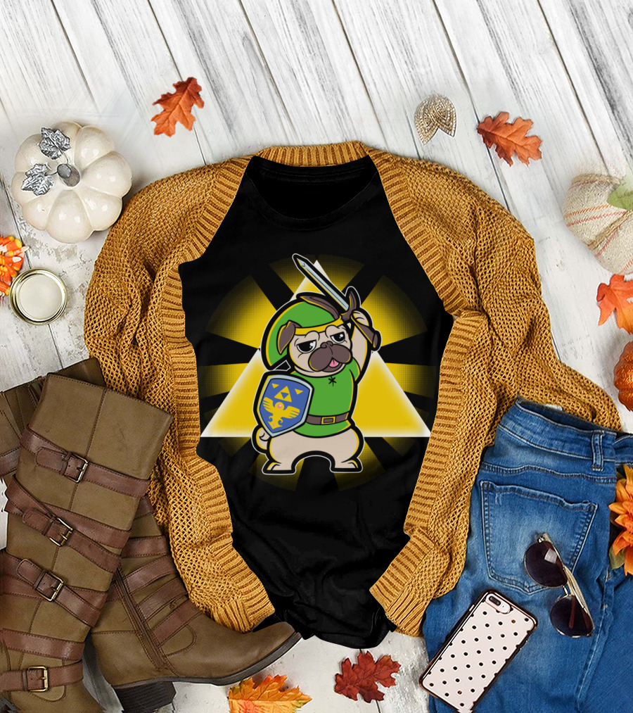 Triforce Of The Pugs Heroic Fantasy Adventure T-Shirt