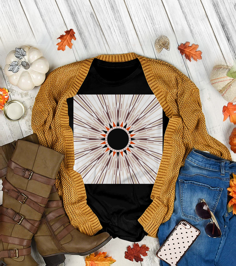 Black Star Burst Radiating T-Shirt