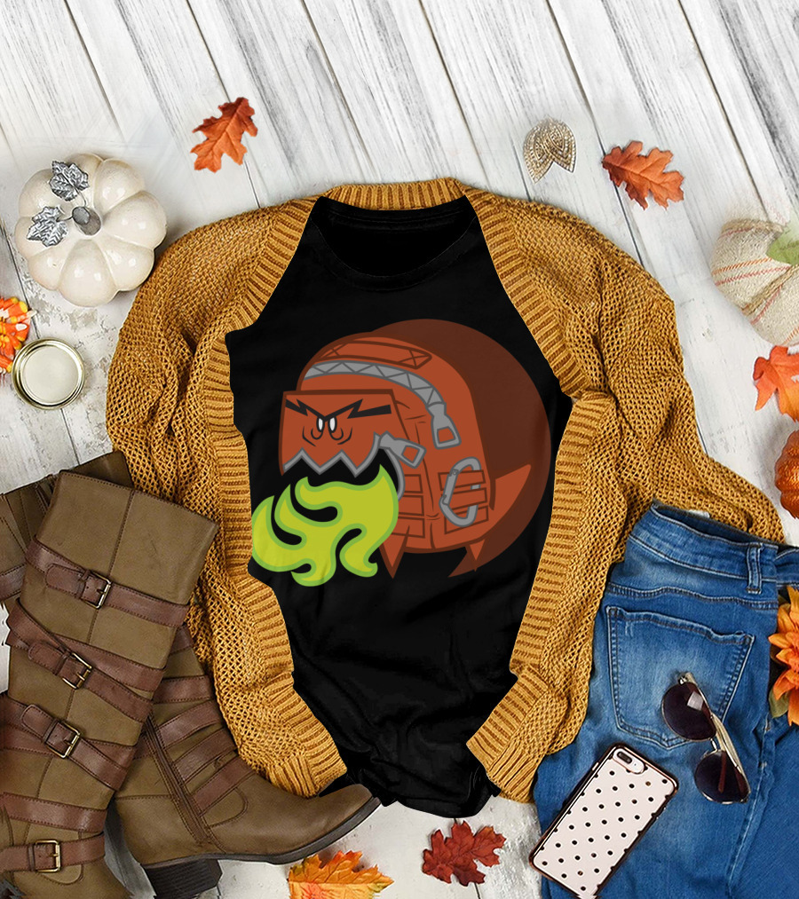 Angry Monster Backpack Breathing Green Fire T-Shirt