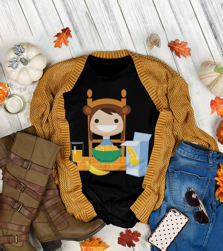 CEREALBOY Smiling Character with Breakfast Elements and Juice T-Shirt