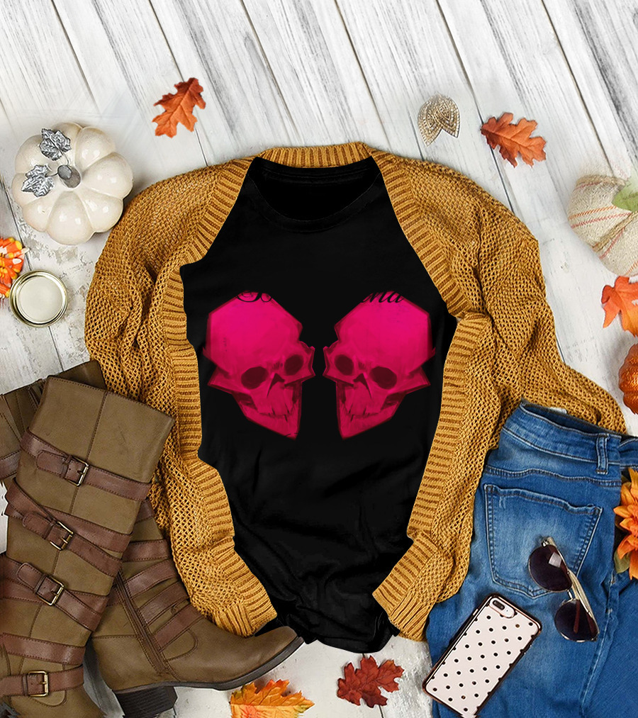 Death and Love Red Skulls T-Shirt