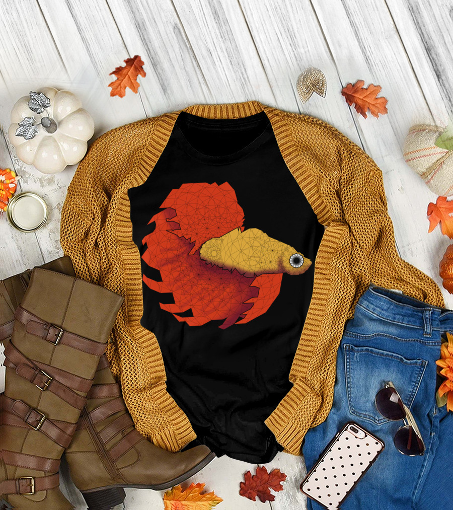 Alpha Beta Panel Geometric Fish T-Shirt
