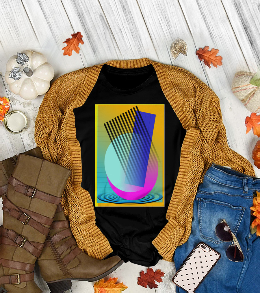80s Delight Geometric Neon Gradient Aesthetic T-Shirt