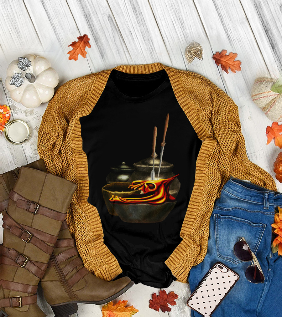 Baking Bowls and Utensils with Dragon Motif T-Shirt