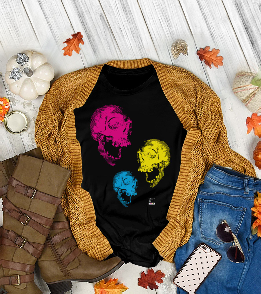 DEATH SKULLS IN CMYK COLORS T-Shirt