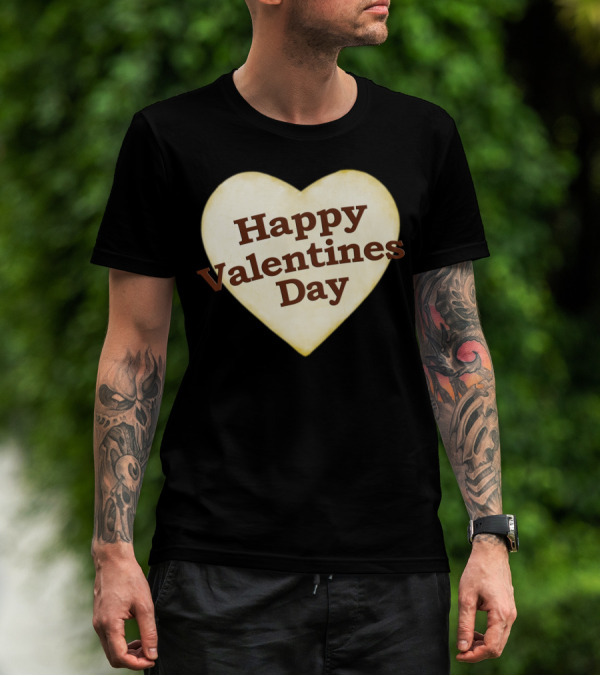 Happy Valentines Day Heart Shaped Text Des T-Shirt