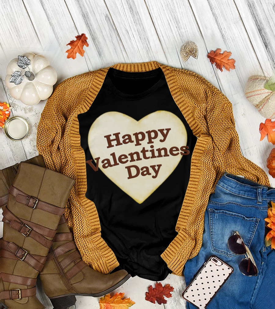 Happy Valentines Day Heart Shaped Text Des T-Shirt