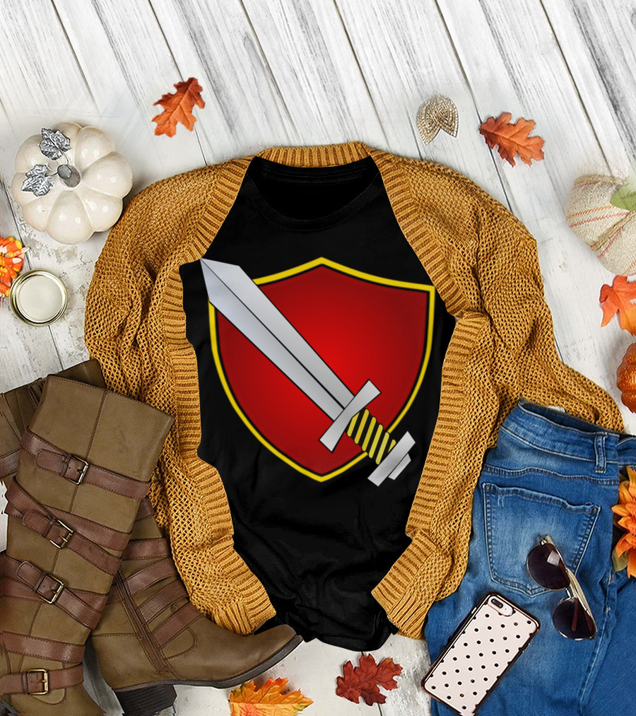 Defend The Phone Shield and Sword Emblem T-Shirt