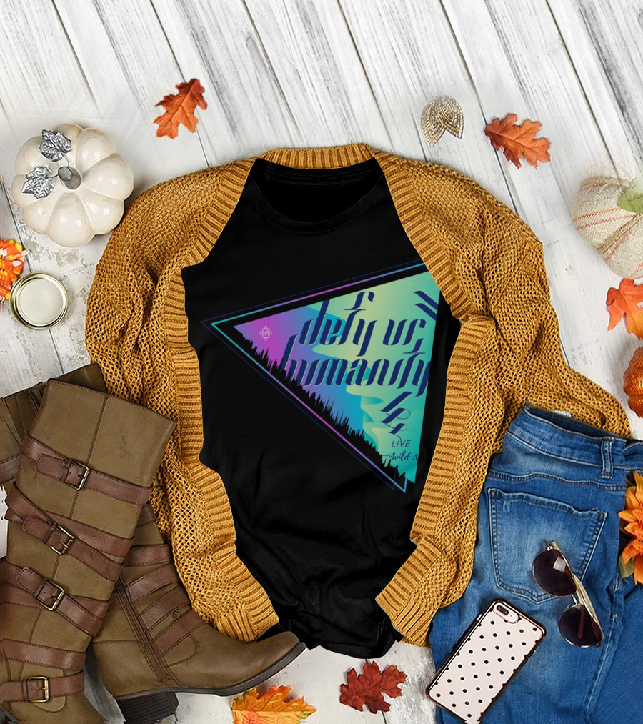 Defy Us Humanity Live Multicolor Triangle T-Shirt