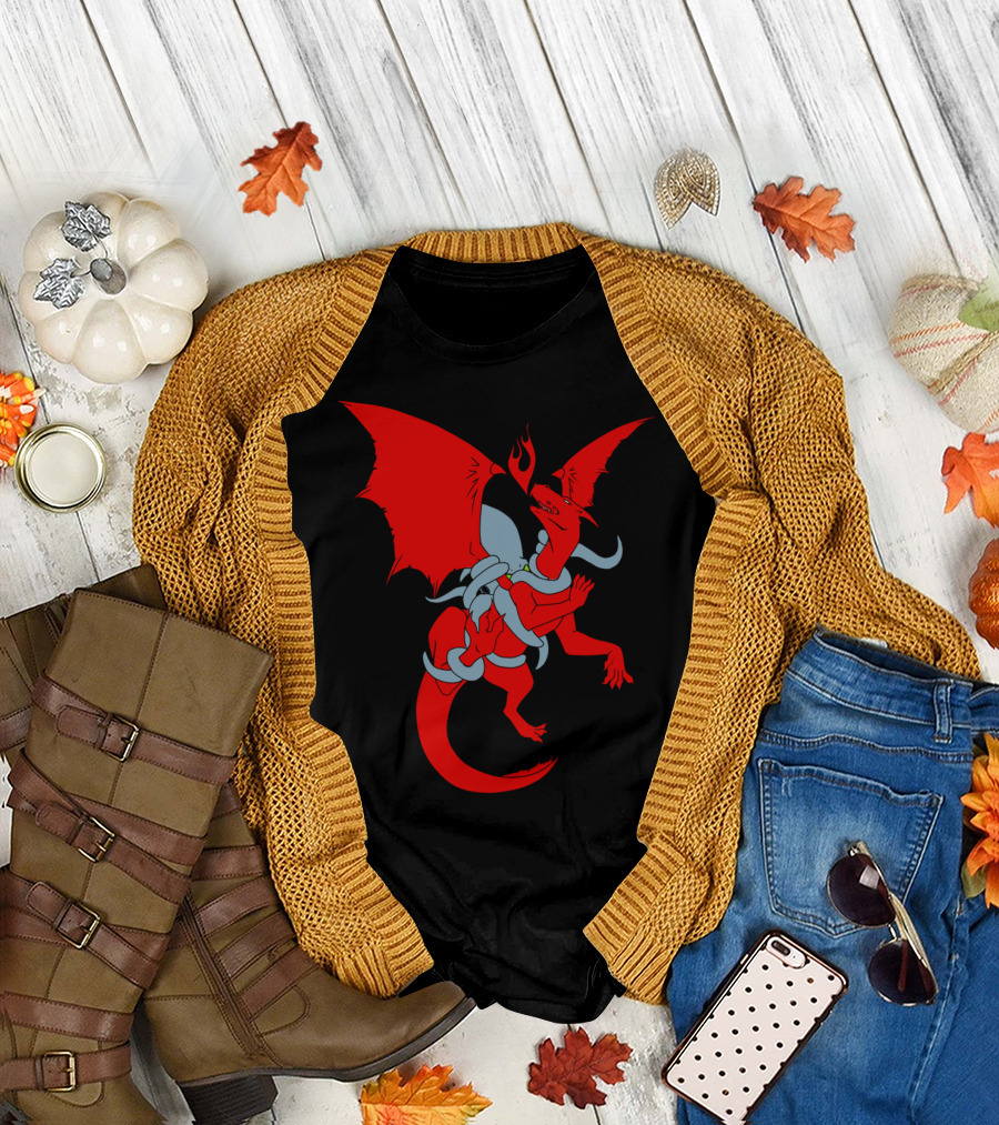 Entroubadors Fire-Breathing Dragon with Tentacles T-Shirt