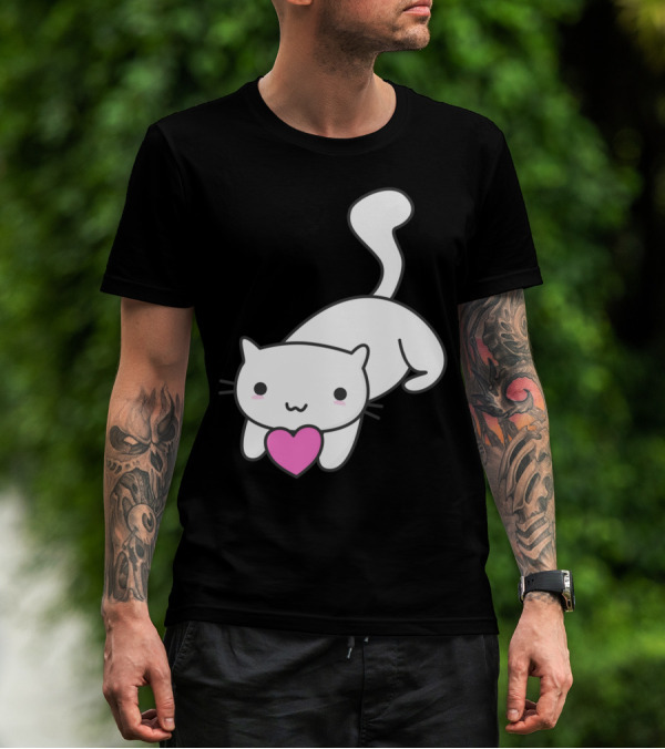 Happy Cat With Heart T-Shirt