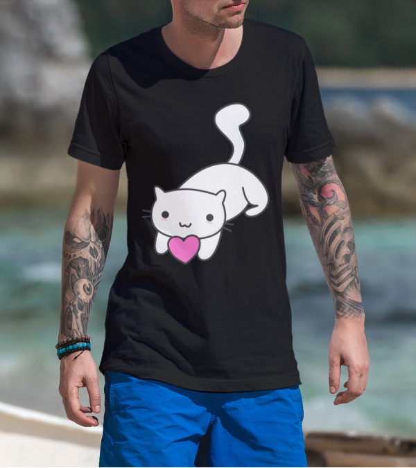 Happy Cat With Heart T-Shirt