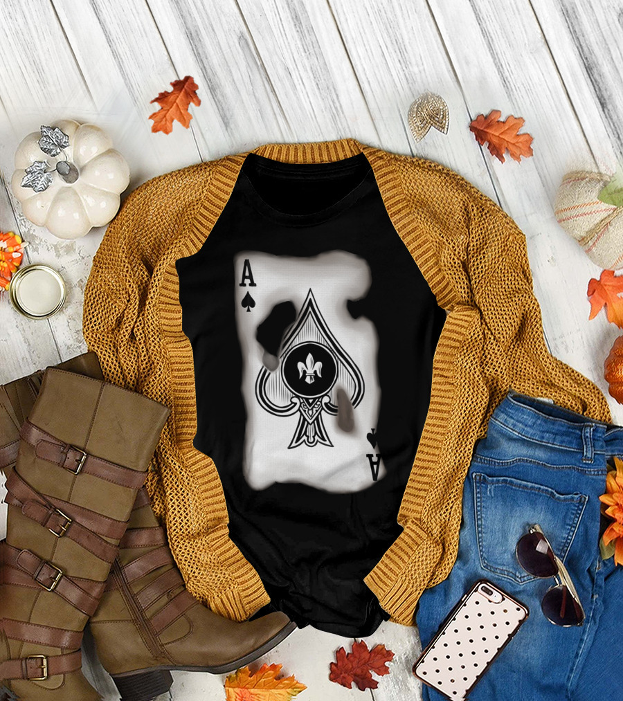 Ace of Spades Burnt Playing Card T-Shirt