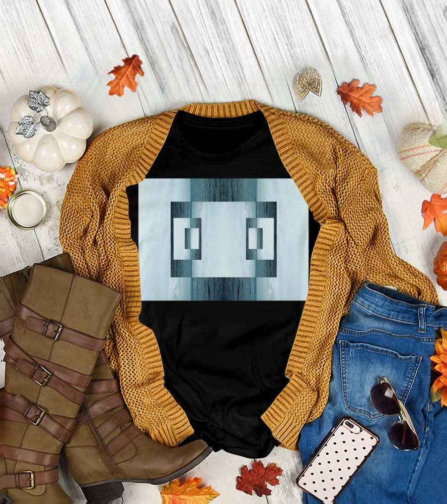Delete Temporarily Abstract Geometric Block Symmetry T-Shirt