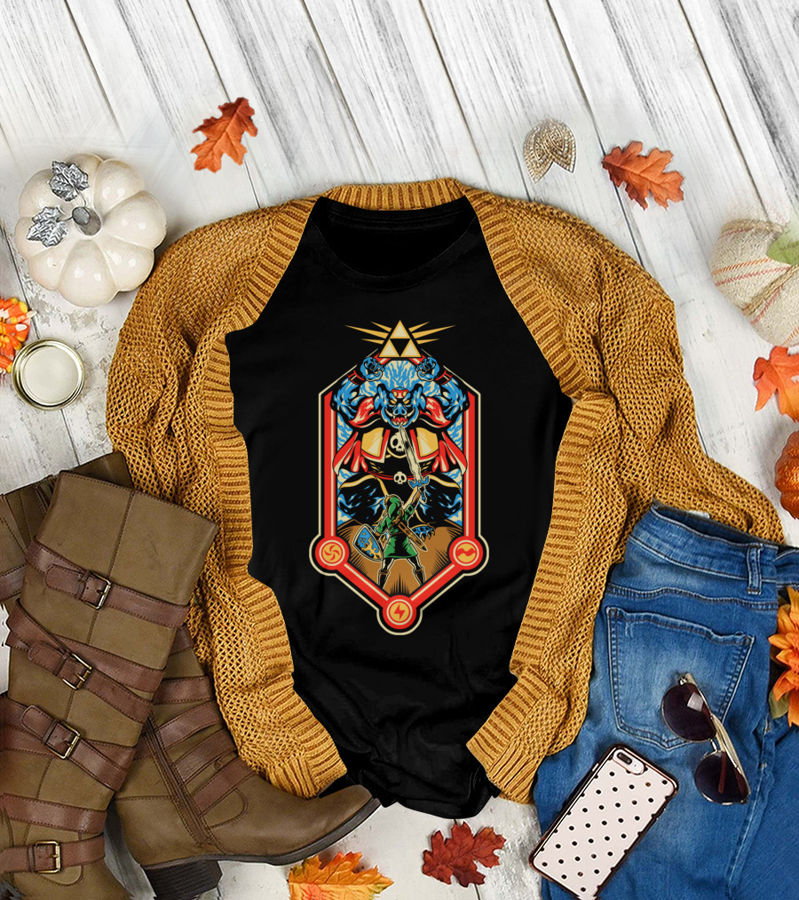 Epic Triforce Of The Gods Showdown with Hero and Monster T-Shirt