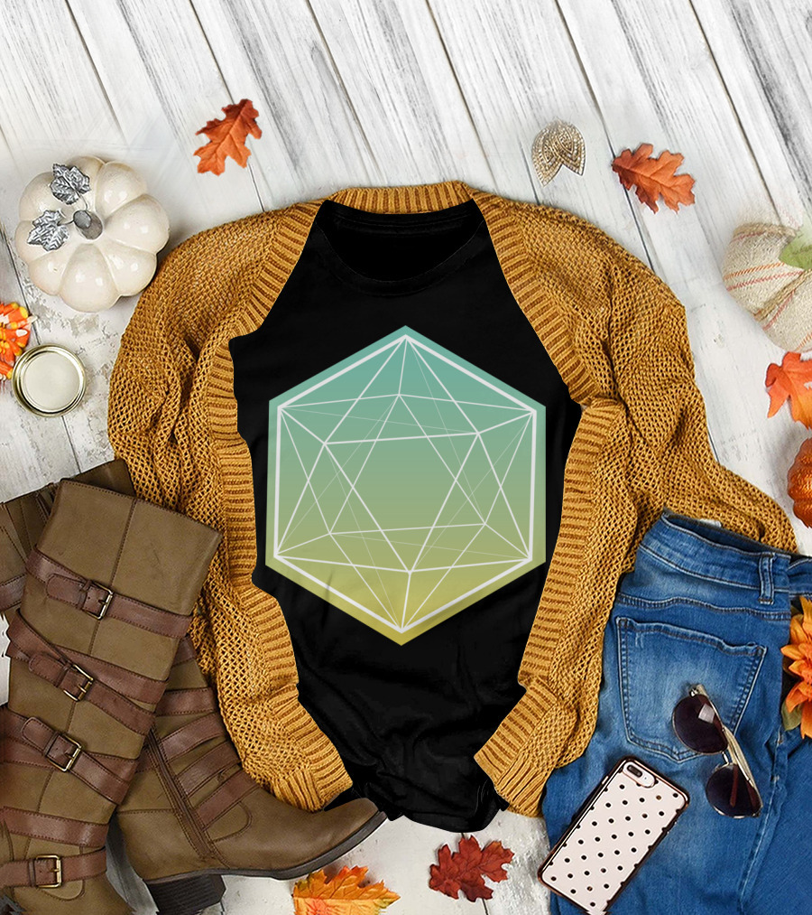 Geo Diamond Lone Hexagonal Gradient Geometry T-Shirt