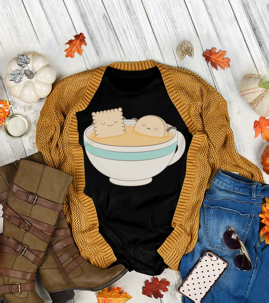 Loosen Up A Little: Relaxing Biscuit and Tea Cup T-Shirt