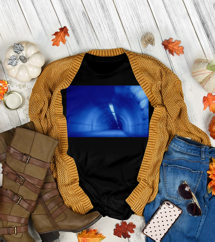 Blue Wormhole In Space Tunnel Photo Ed T-Shirt
