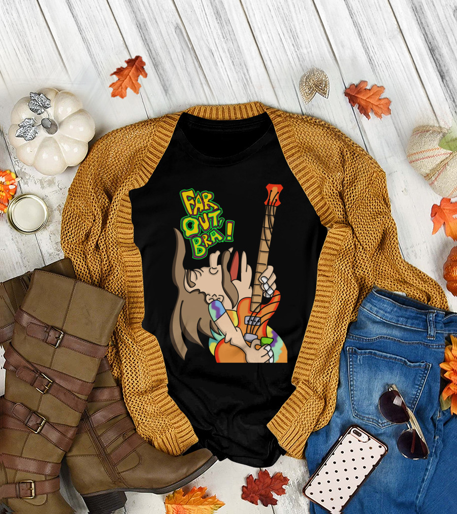 Far Out Bra Hippie Guitar Jams T-Shirt